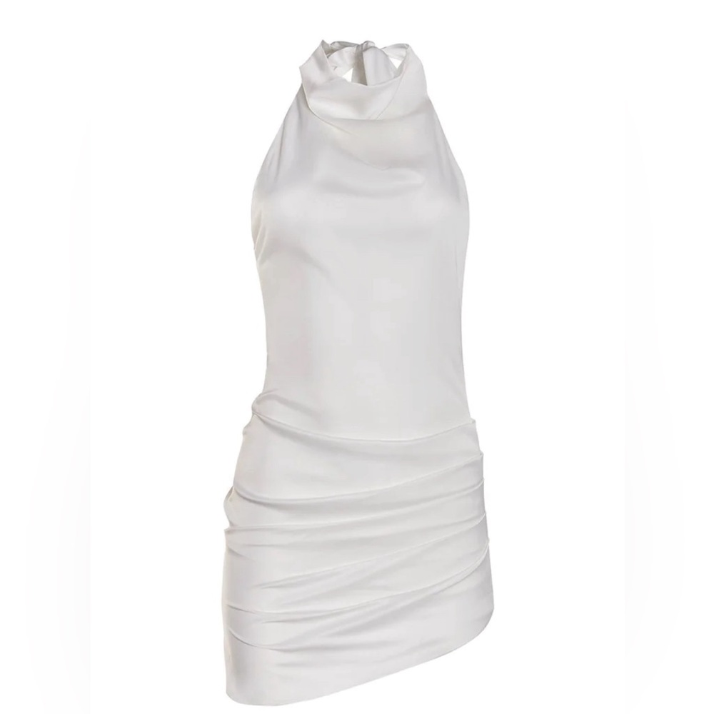NWT Matte Satin White Mini Dress